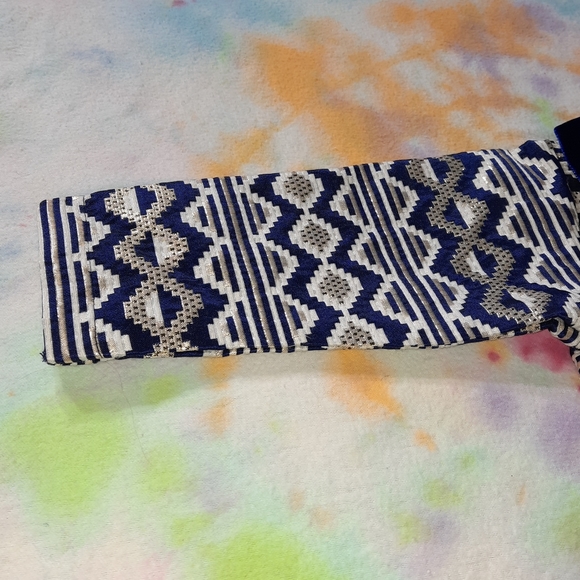 Blueberi Boulevard Brocade Jacket Blue Gold Metallic Girls 2T - Picture 11 of 15